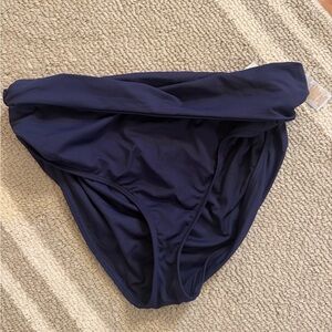 Anne Cole Navy Blue Fold-Over Bikini Bottom